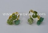 NGR216 5*8mm - 6*10mm freeform druzy agate & peridot rings wholesale