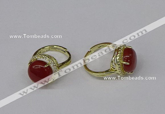 NGR224 12mm flat round agate gemstone rings wholesale