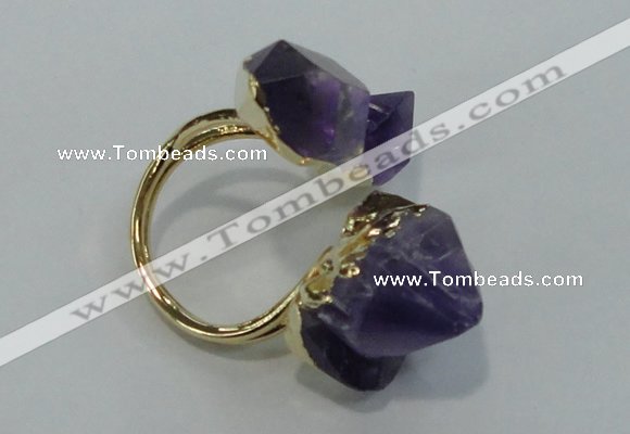 NGR23 13*18mm - 20*25mm faceted nuggets amethyst gemstone rings