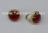 NGR234 20mm flat round agate gemstone rings wholesale