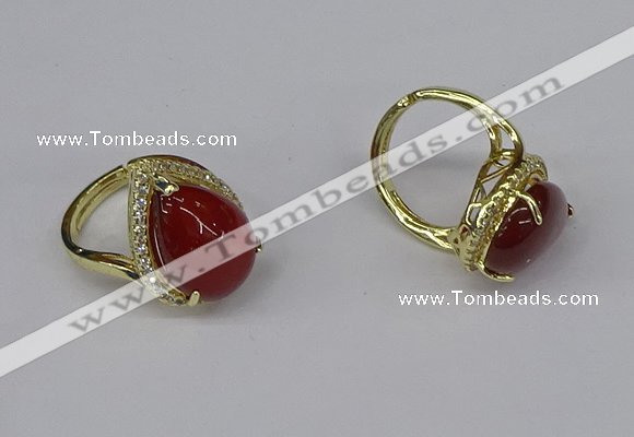 NGR254 13*18mm teardrop agate gemstone rings wholesale