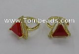 NGR273 14*14mm triangle agate gemstone rings wholesale