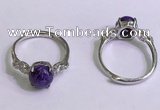 NGR3000 925 sterling silver with 8mm flat  round charoite rings