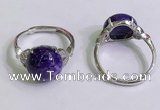 NGR3006 925 sterling silver with 12mm flat  round charoite rings