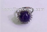 NGR3008 925 sterling silver with 12mm flat  round charoite rings