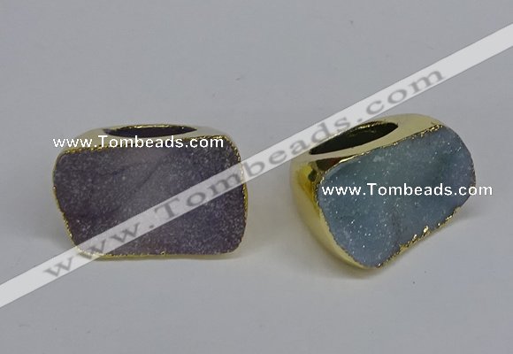 NGR302 25*40mm - 30*35mm freeform druzy agate gemstone rings