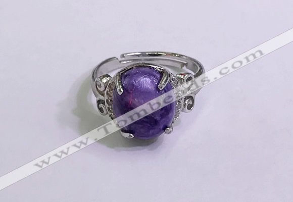 NGR3023 925 sterling silver with 10*12mm oval charoite rings