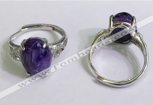 NGR3027 925 sterling silver with 10*14mm oval charoite rings
