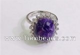 NGR3036 925 sterling silver with 12*14mm oval charoite rings