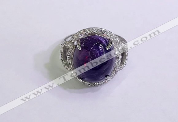 NGR3038 925 sterling silver with 12*14mm oval charoite rings