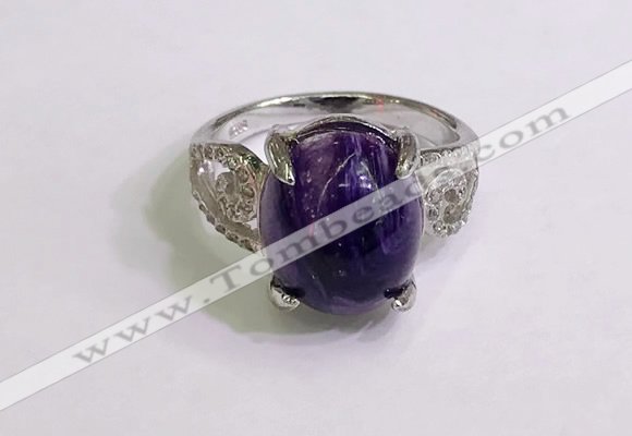 NGR3040 925 sterling silver with 12*14mm oval charoite rings