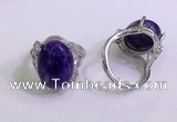 NGR3042 925 sterling silver with 12*16mm oval charoite rings