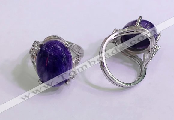 NGR3042 925 sterling silver with 12*16mm oval charoite rings