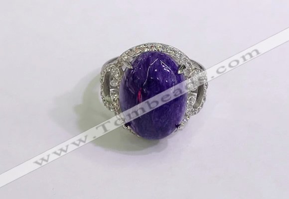 NGR3044 925 sterling silver with 12*16mm oval charoite rings