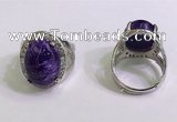 NGR3045 925 sterling silver with 12*16mm oval charoite rings