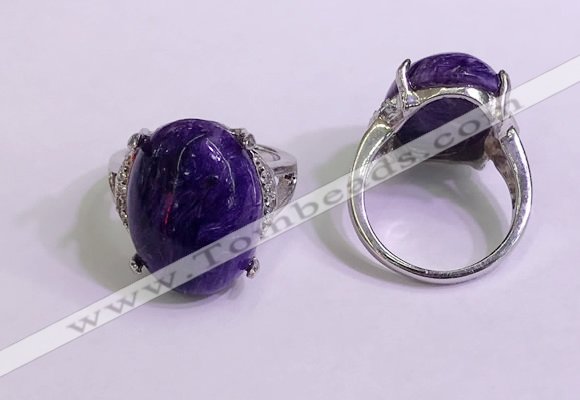 NGR3048 925 sterling silver with 15*20mm oval charoite rings