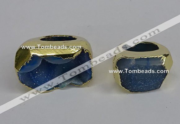 NGR306 25*40mm - 30*35mm freeform druzy agate gemstone rings