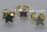 NGR319 15*15mm - 16*16mm star druzy agate gemstone rings