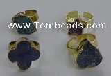 NGR323 10*14mm - 18*20mm freeform druzy agate gemstone rings