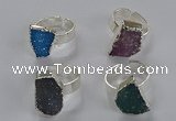 NGR325 13*18mm - 15*20mm freeform druzy agate gemstone rings