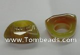 NGR33 16*35*40mm faceted freeform agate gemstone rings