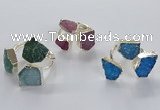 NGR363 10*14mm - 12*16mm freeform druzy agate rings wholesale