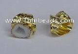 NGR372 15*20mm - 20*25mm freeform druzy agate rings wholesale