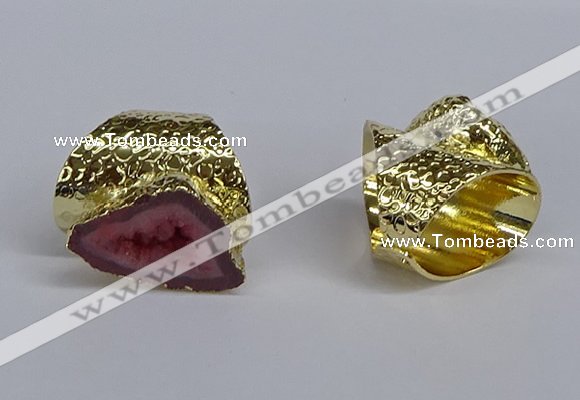 NGR375 15*20mm - 20*25mm freeform druzy agate rings wholesale