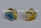 NGR376 15*20mm - 20*25mm freeform druzy agate rings wholesale