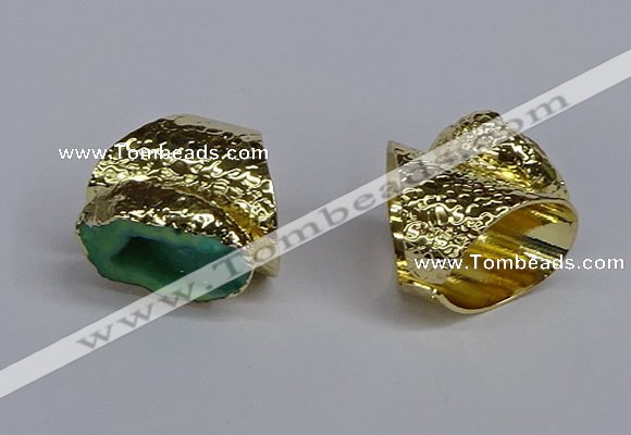 NGR377 15*20mm - 20*25mm freeform druzy agate rings wholesale