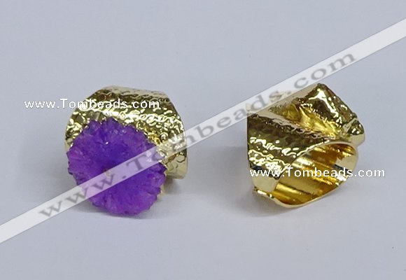 NGR384 18*25mm - 22*28mm freeform druzy agate gemstone rings