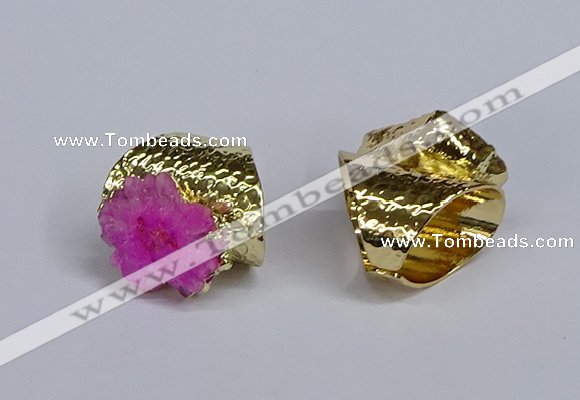 NGR385 18*25mm - 22*28mm freeform druzy agate gemstone rings