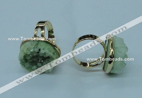 NGR58 15*20mm - 18*25mm freeform plated druzy agate rings