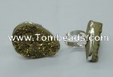 NGR62 25*30mm - 30*40mm freeform plated druzy agate rings