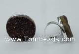 NGR63 25*30mm - 30*40mm freeform plated druzy agate rings