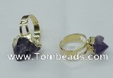 NGR67 10*14mm - 15*20mm faceted nuggets amethyst gemstone rings