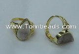 NGR68 12*16mm - 13*18mm freeform plated druzy agate rings