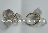 NGR75 13*18mm - 15*20mm faceted nuggets white crystal rings