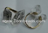 NGR76 15*20mm - 18*25mm faceted nuggets white crystal rings