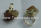 NGR80 15*20mm - 20*30mm faceted nuggets citrine gemstone rings