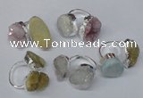 NGR93 15*20mm - 18*25mm freeform plated agate druzy rings