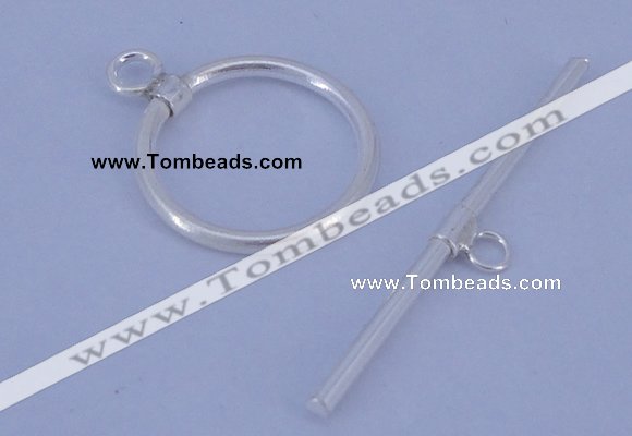 SSC02 5pcs 16mm donut 925 sterling silver toggle clasps