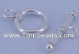 SSC06 5pcs 10mm donut 925 sterling silver toggle clasps