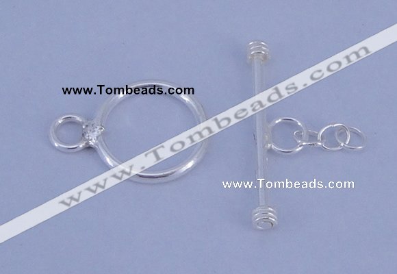 SSC08 5pcs 10mm donut 925 sterling silver toggle clasps