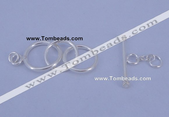 SSC15 5pcs 12mm - 14mm donut 925 sterling silver toggle clasps