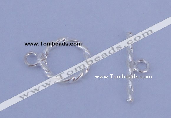 SSC17 5pcs 8.5mm donut 925 sterling silver toggle clasps