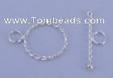 SSC20 5pcs 12mm donut 925 sterling silver toggle clasps