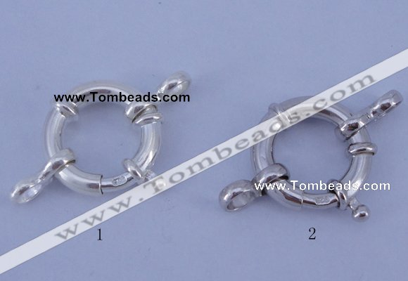 SSC205 5pcs 16mm 925 sterling silver spring rings clasps