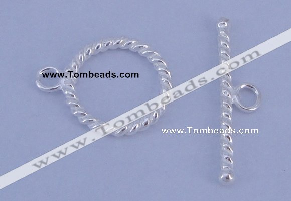SSC21 5pcs 14.5mm donut 925 sterling silver toggle clasps