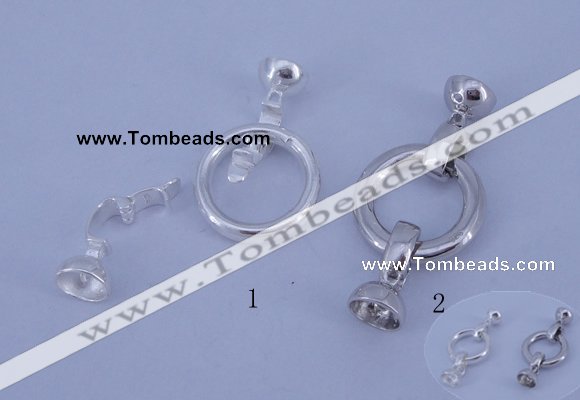 SSC216 5pcs 18mm sterling silver spring rings clasps